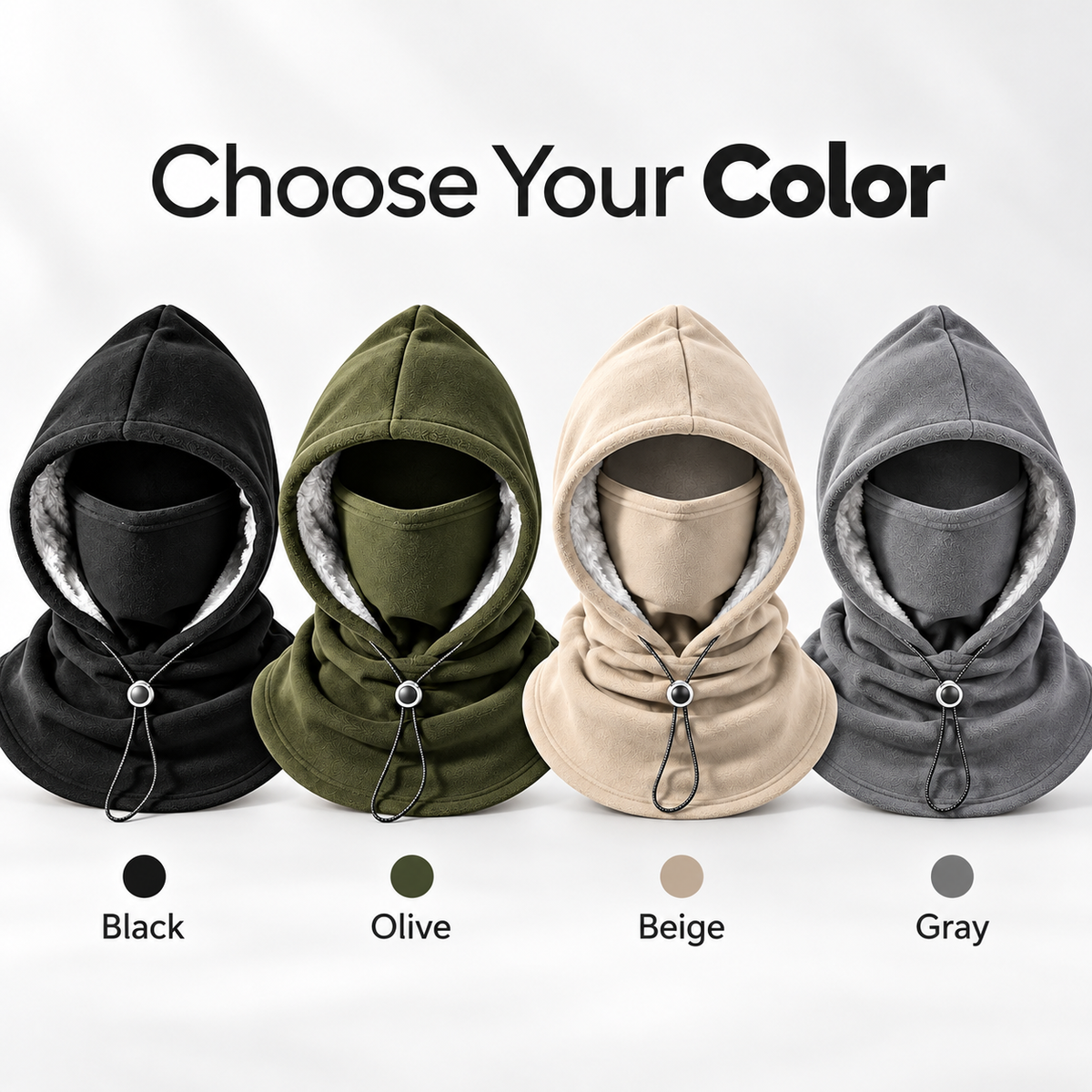 Winter Fleece Hooded Balaclava – Thermal Face Mask & Neck Warmer for Men and Women