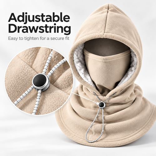 Winter Fleece Hooded Balaclava – Thermal Face Mask & Neck Warmer for Men and Women