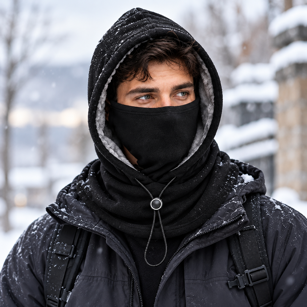 Winter Fleece Hooded Balaclava – Thermal Face Mask & Neck Warmer for Men and Women